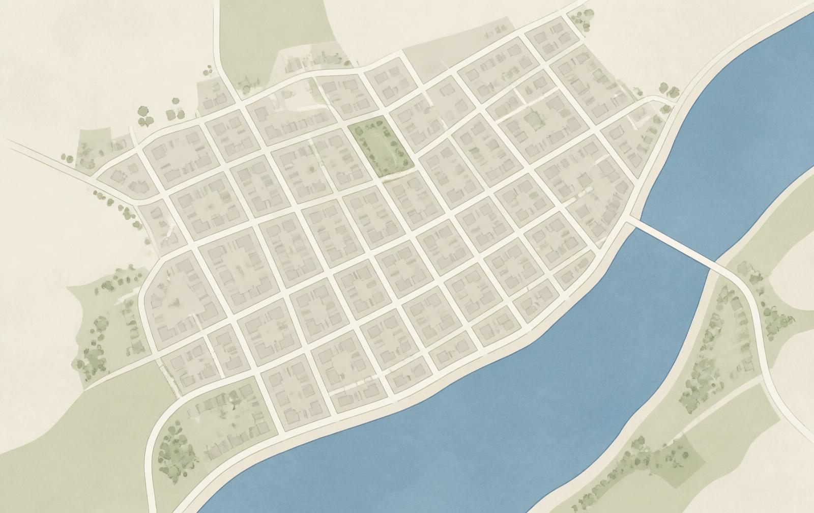 Mapa de Carmelo con la ubicación de los cuatro fraccionamientos